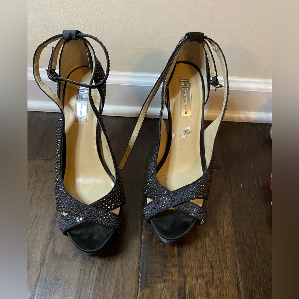 Women INC Rhinestone style Black Formal Heel Size 10